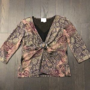 Tradition 3/4 Sleeves V-Neck Top